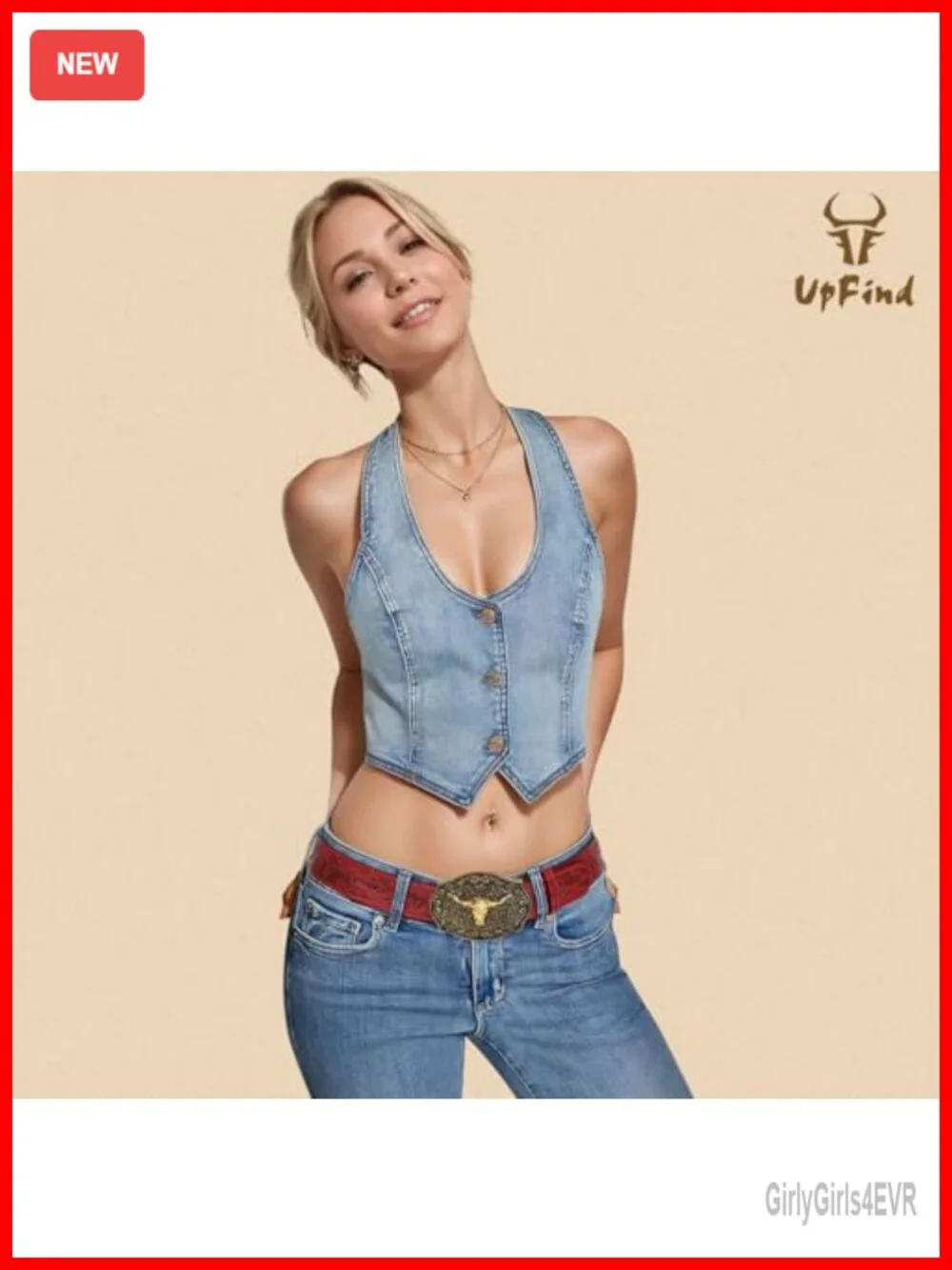 Faux Leather Western Belt Strap Without Buckle for Jeans Cowgirl